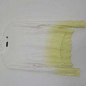 ATM Yellow Ombre S/P Boxy Dip Dye Crew Sweater Women's New